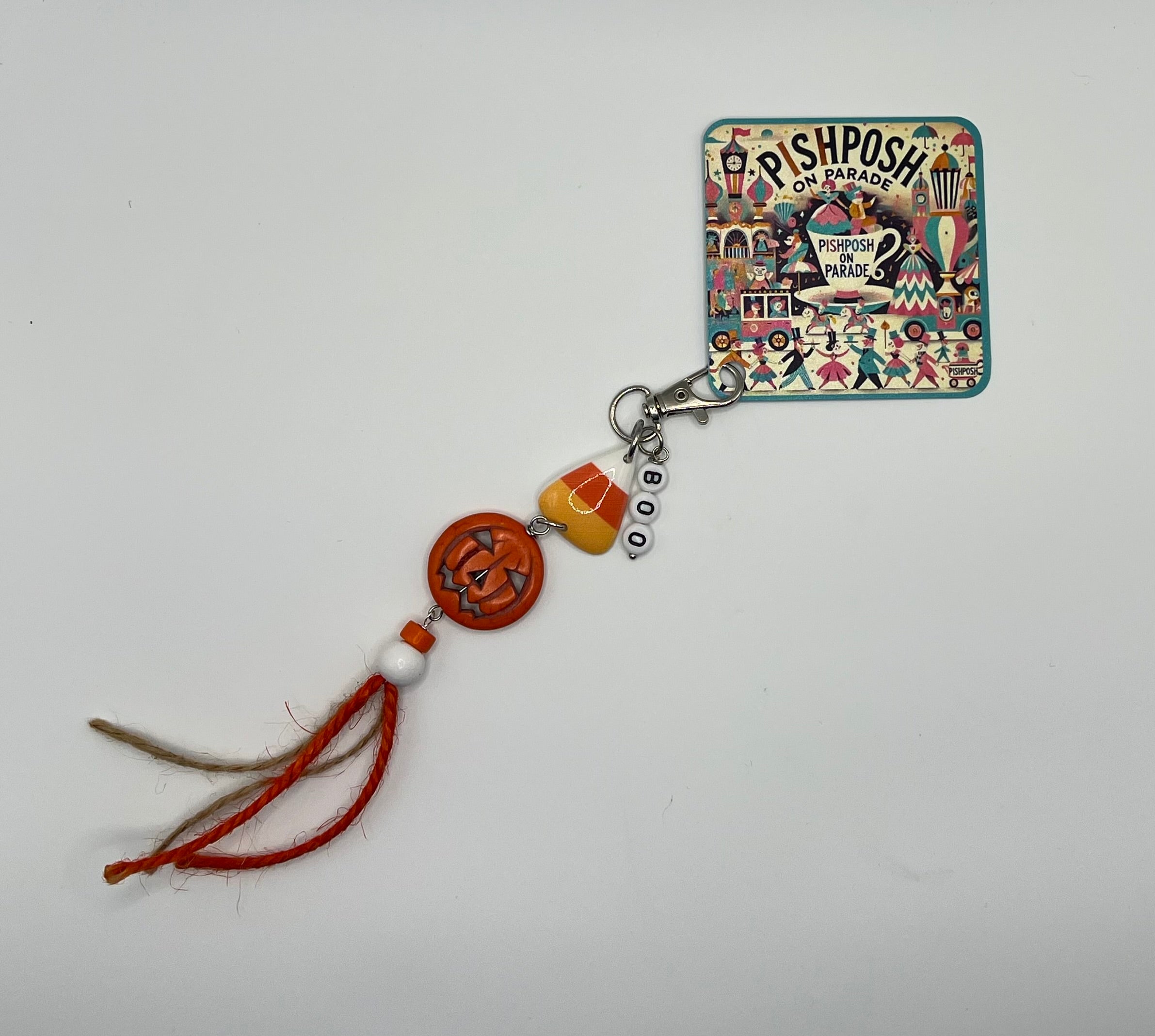 Candy Corn Boo Scissor Charm - Bag Zipper Pull
