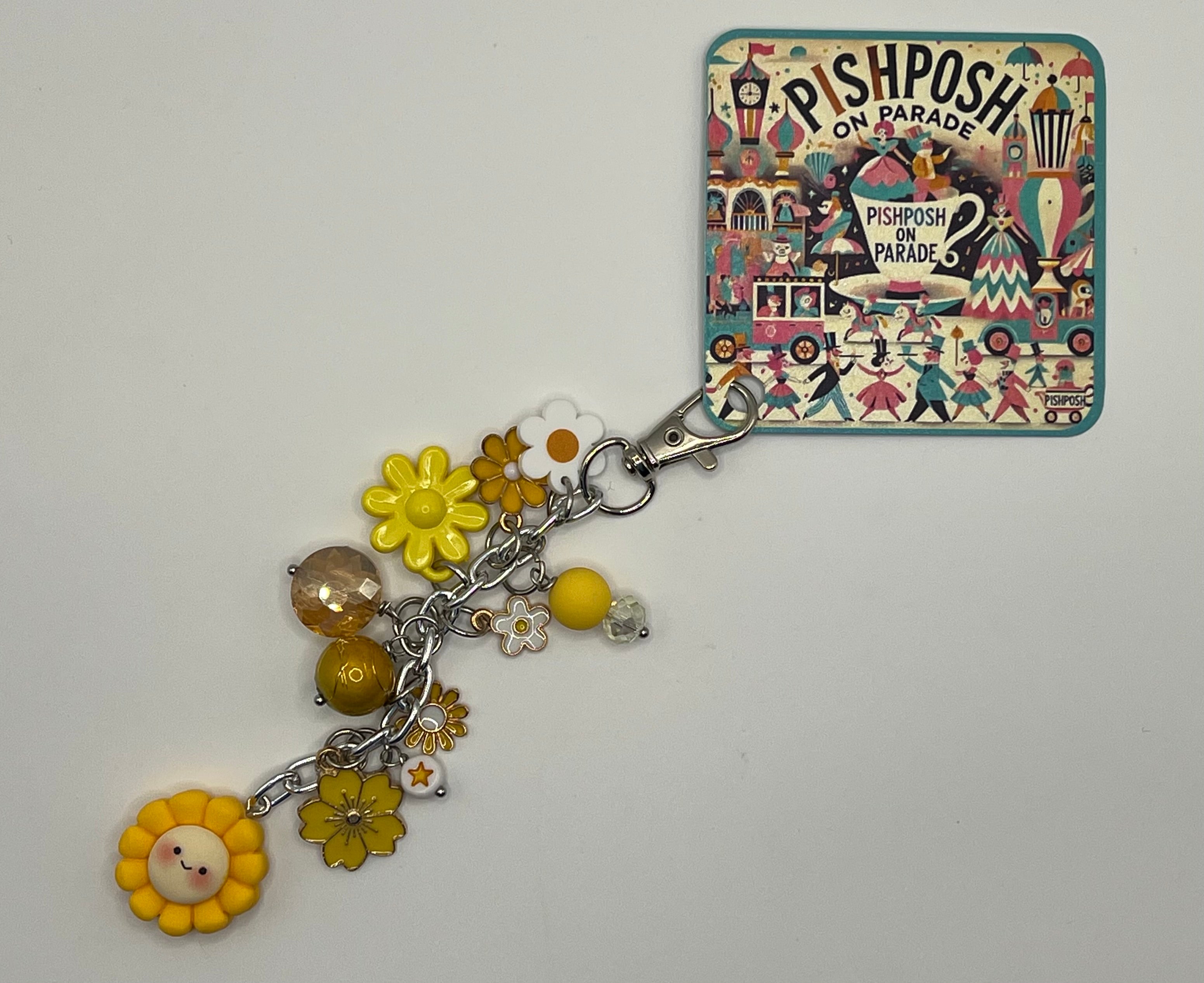 Yellow Flowers - Scissor Charm/Bag Zipper Pull