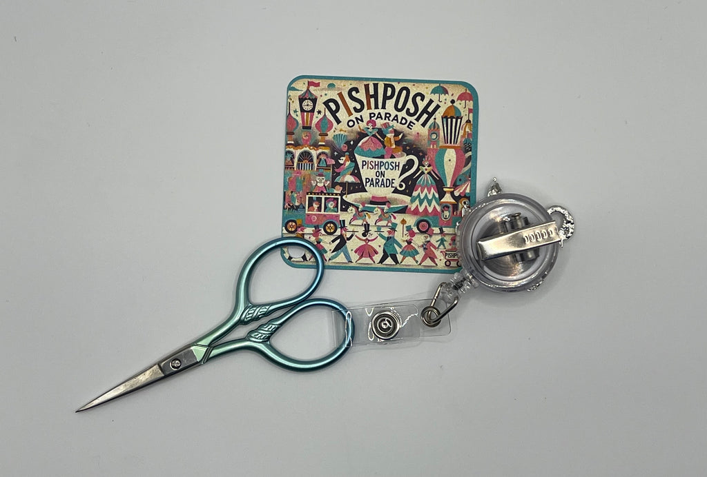 Blue swan - Scissor Badge Pull