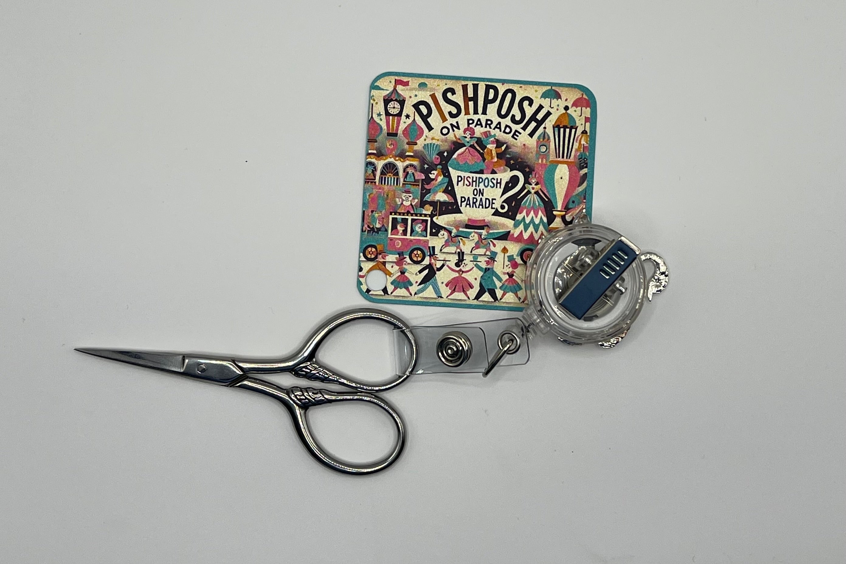 Pink Swan - Scissor Badge Pull