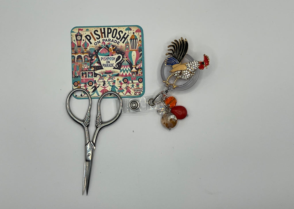 Rooster - Scissor Badge Pull