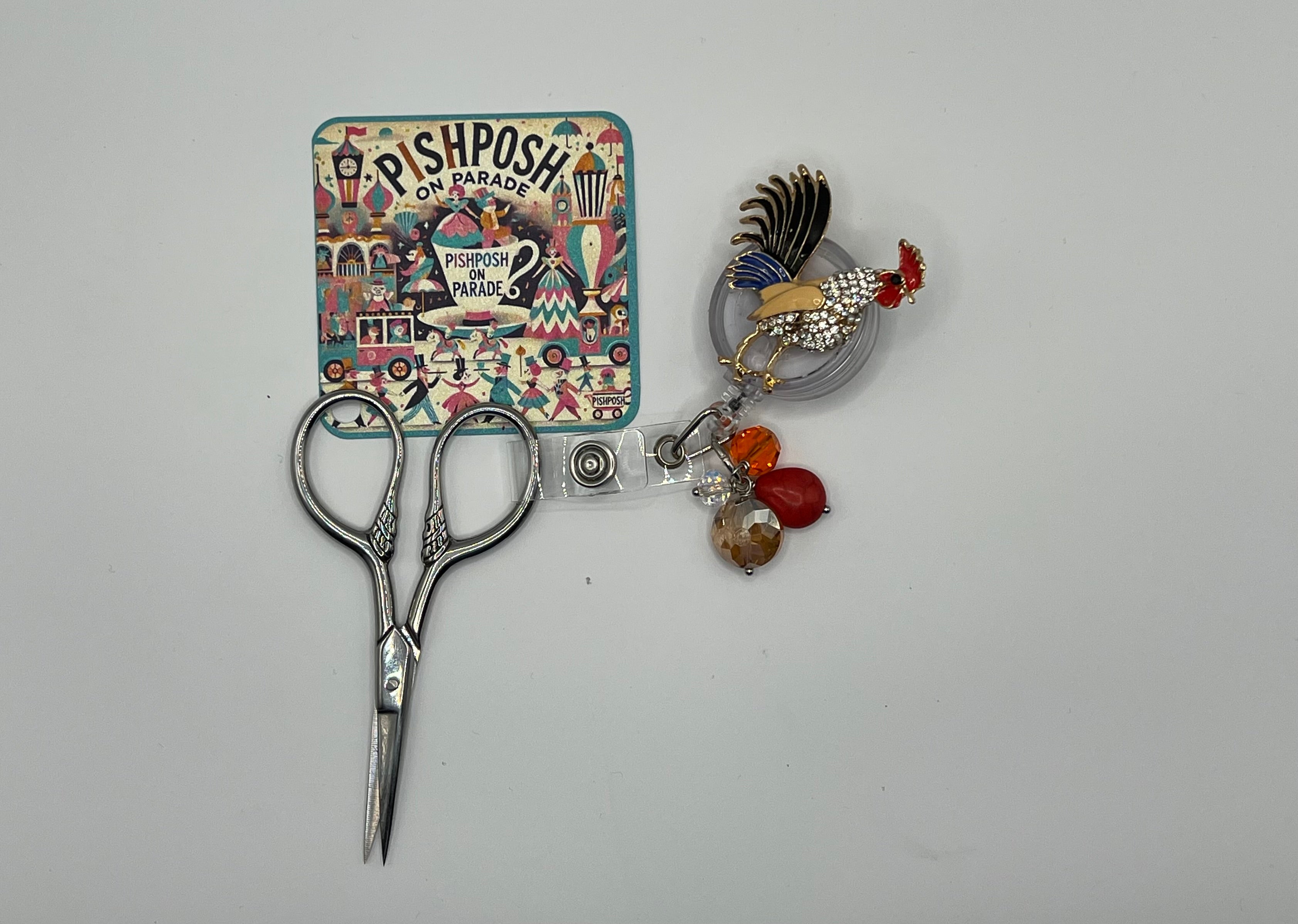 Rooster - Scissor Badge Pull