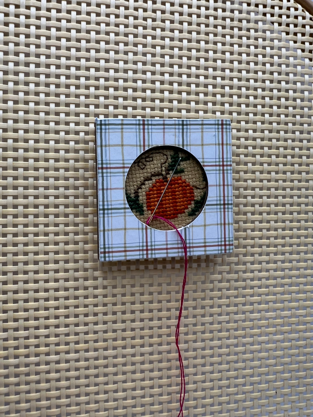Photo Plaid - Needle Minder (cross stitch not included)