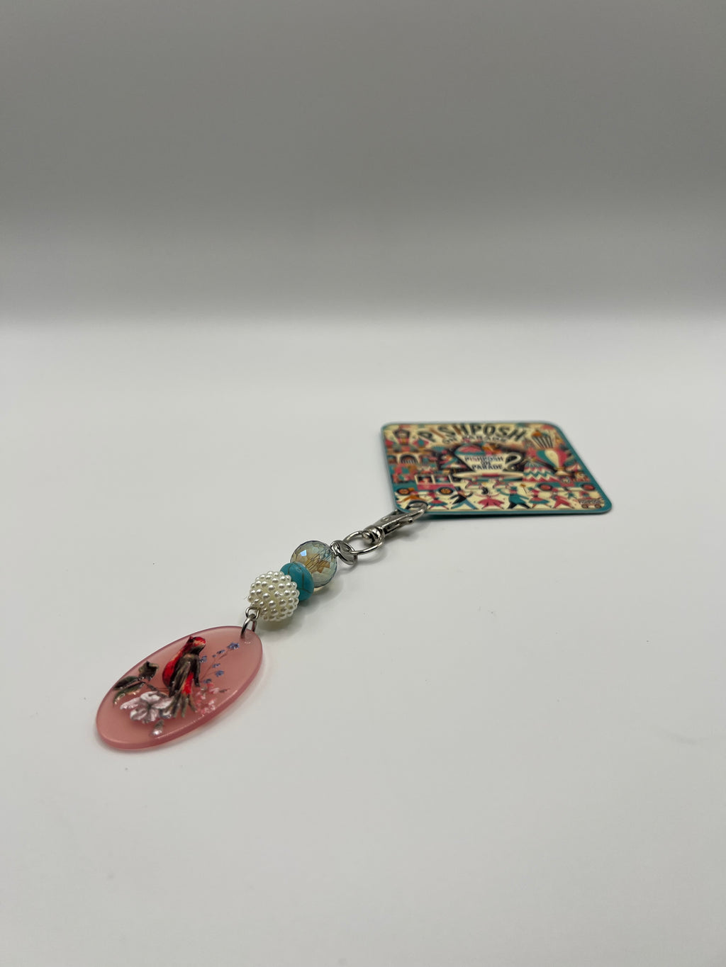 Pink with Bird - Scissor Charm/Bag Zipper Pull