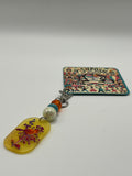 Yellow with Bird - Scissor Charm/Bag Zipper Pull