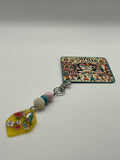 Yellow with Bird - Scissor Charm/Bag Zipper Pull