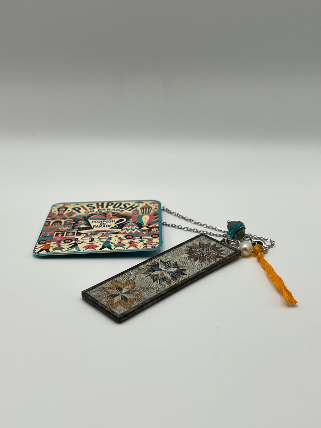 Rustic Star Quilt Necklace with Freshwater Pearl