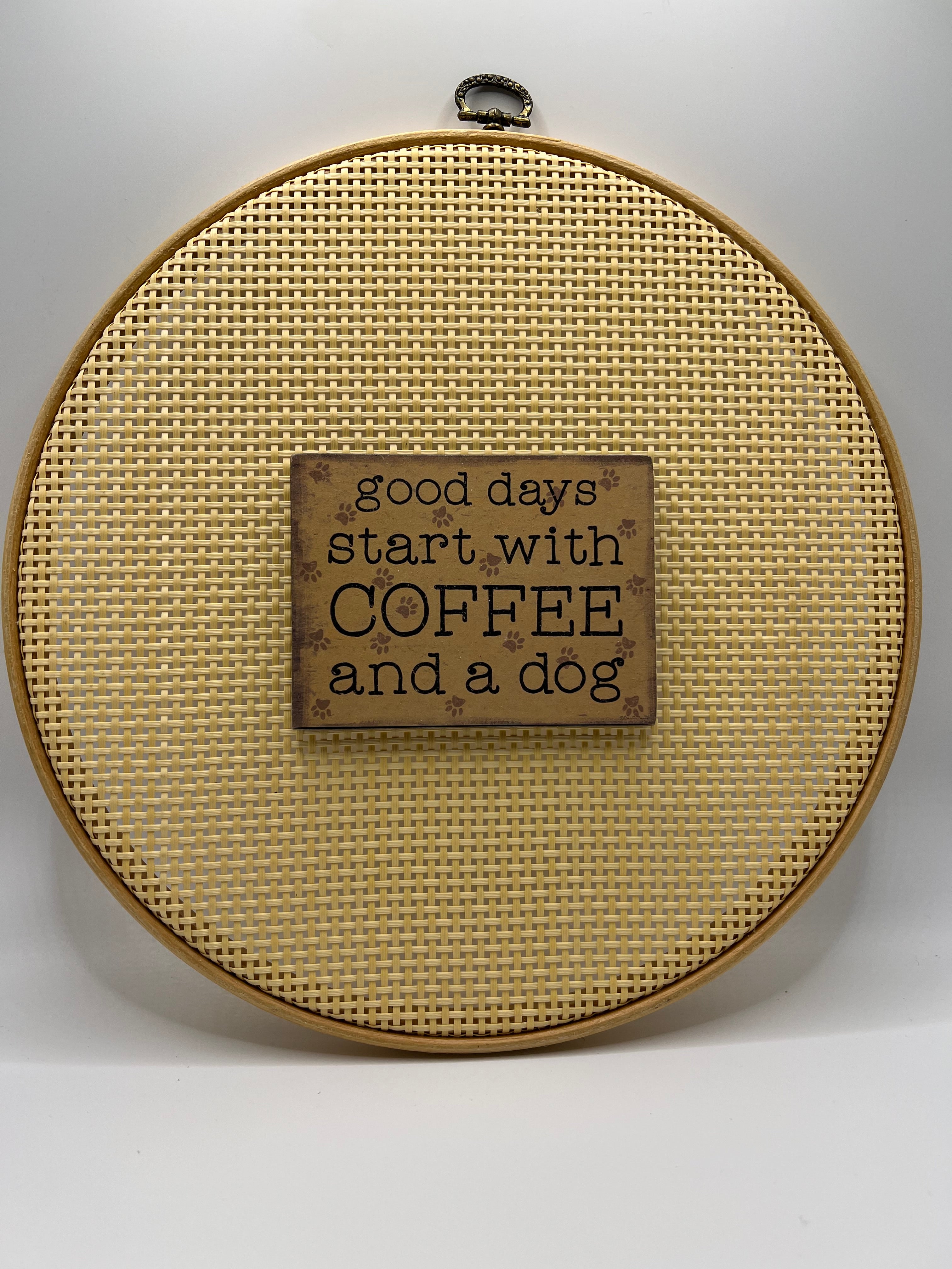 Scissor Minder - Good days start with coffee and a dog