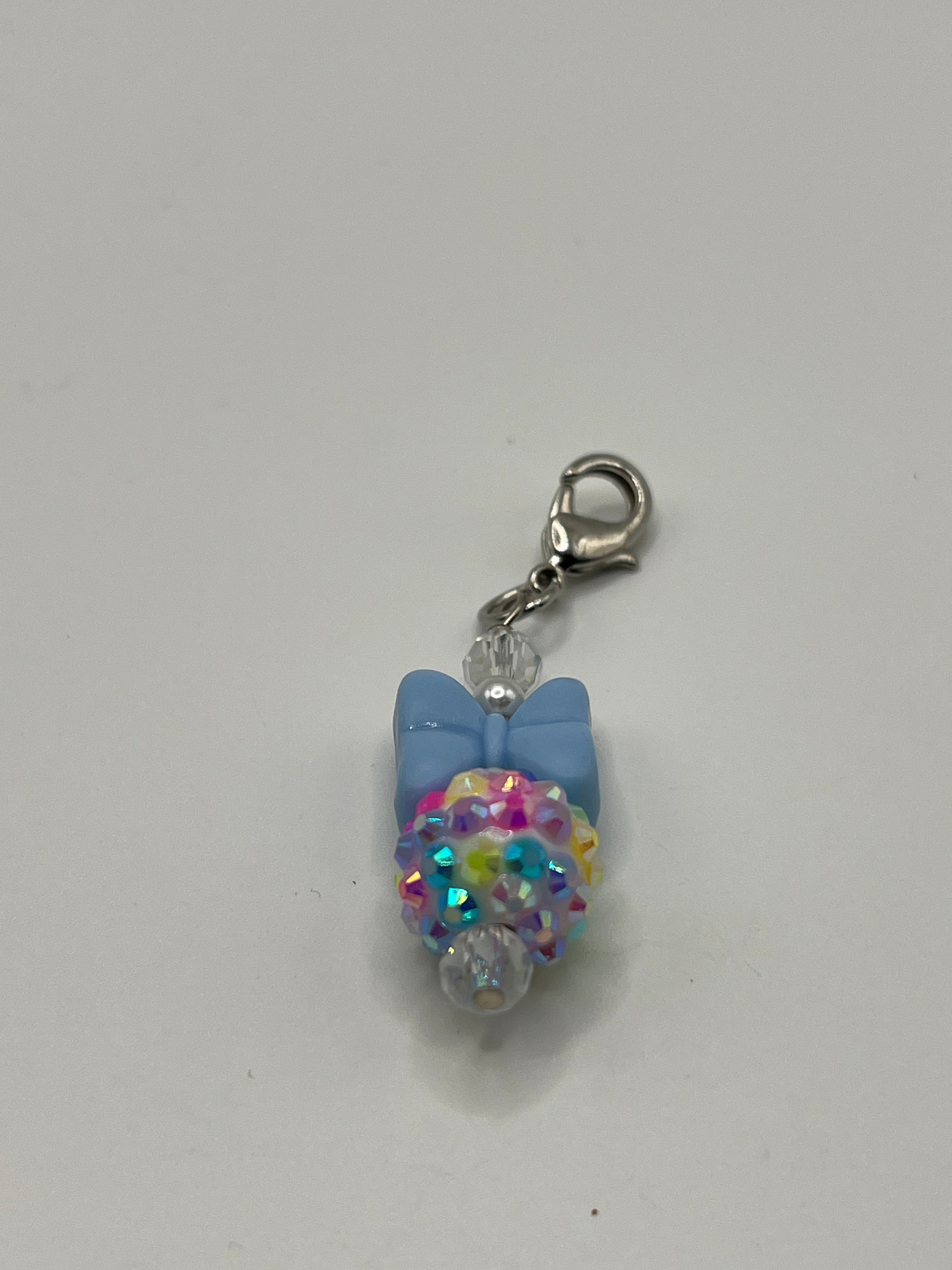 Blue Bow Zipper Pull