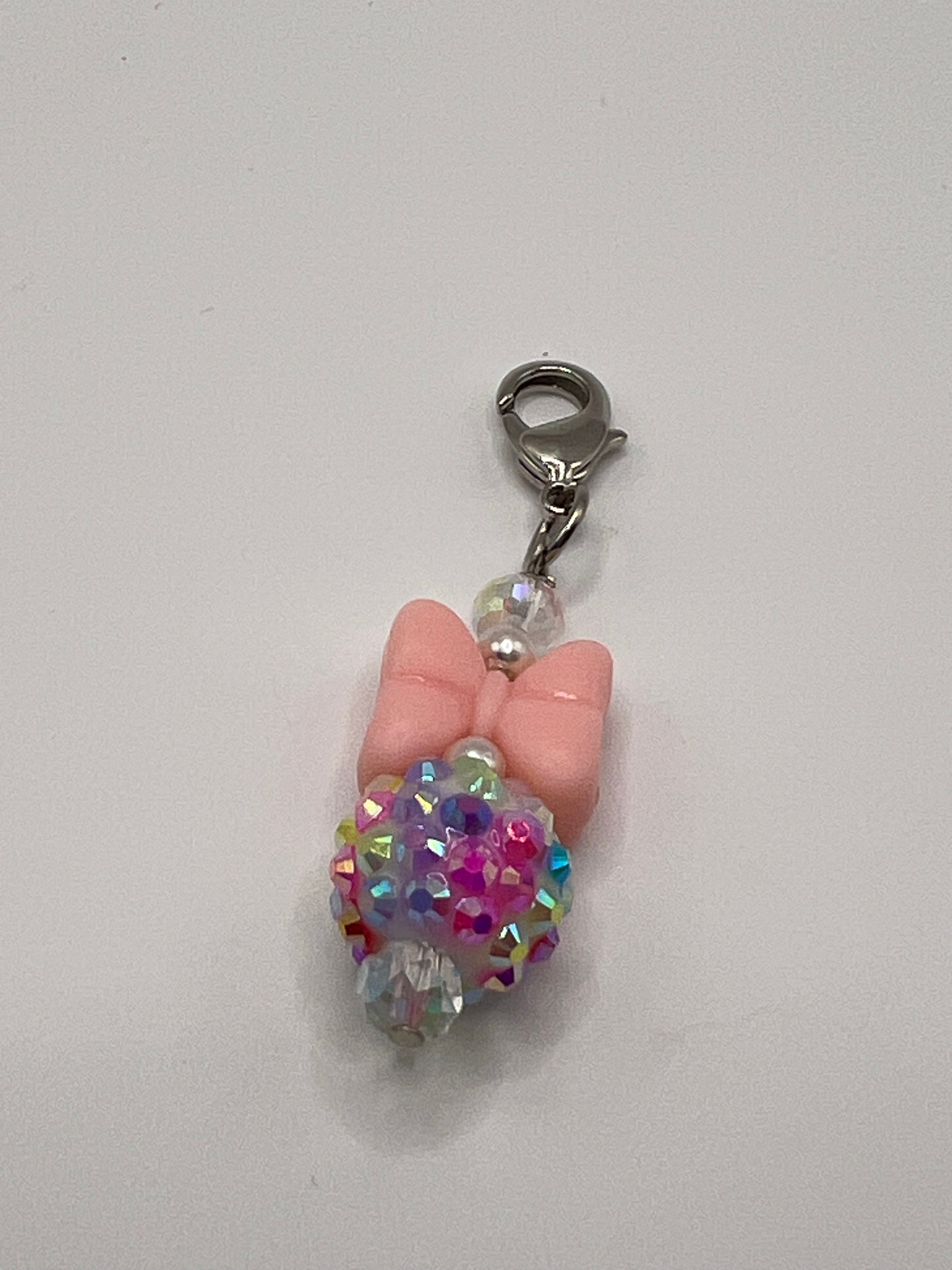 Peach Bow Zipper Pull