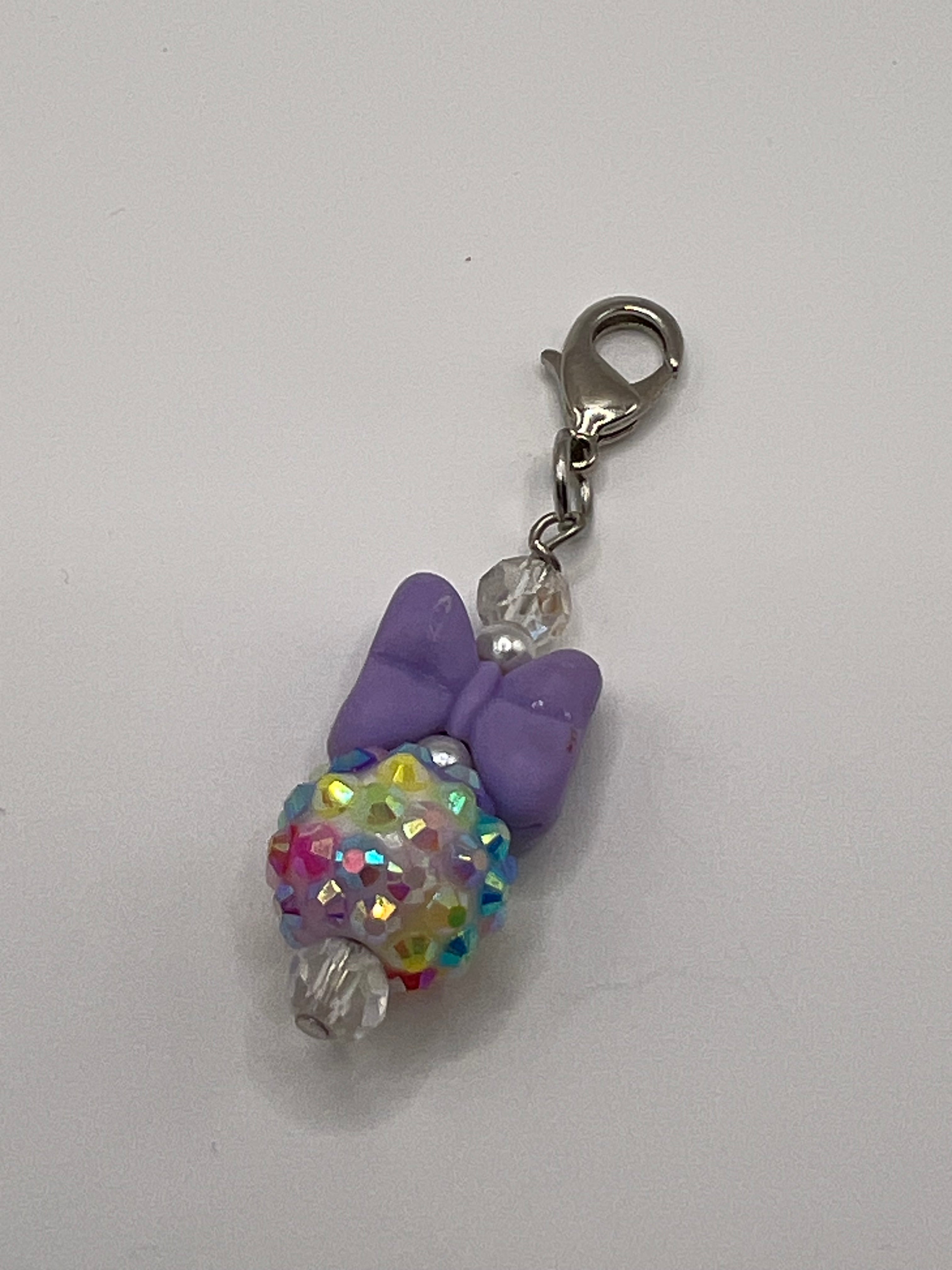 Purple Bow Zipper Pull