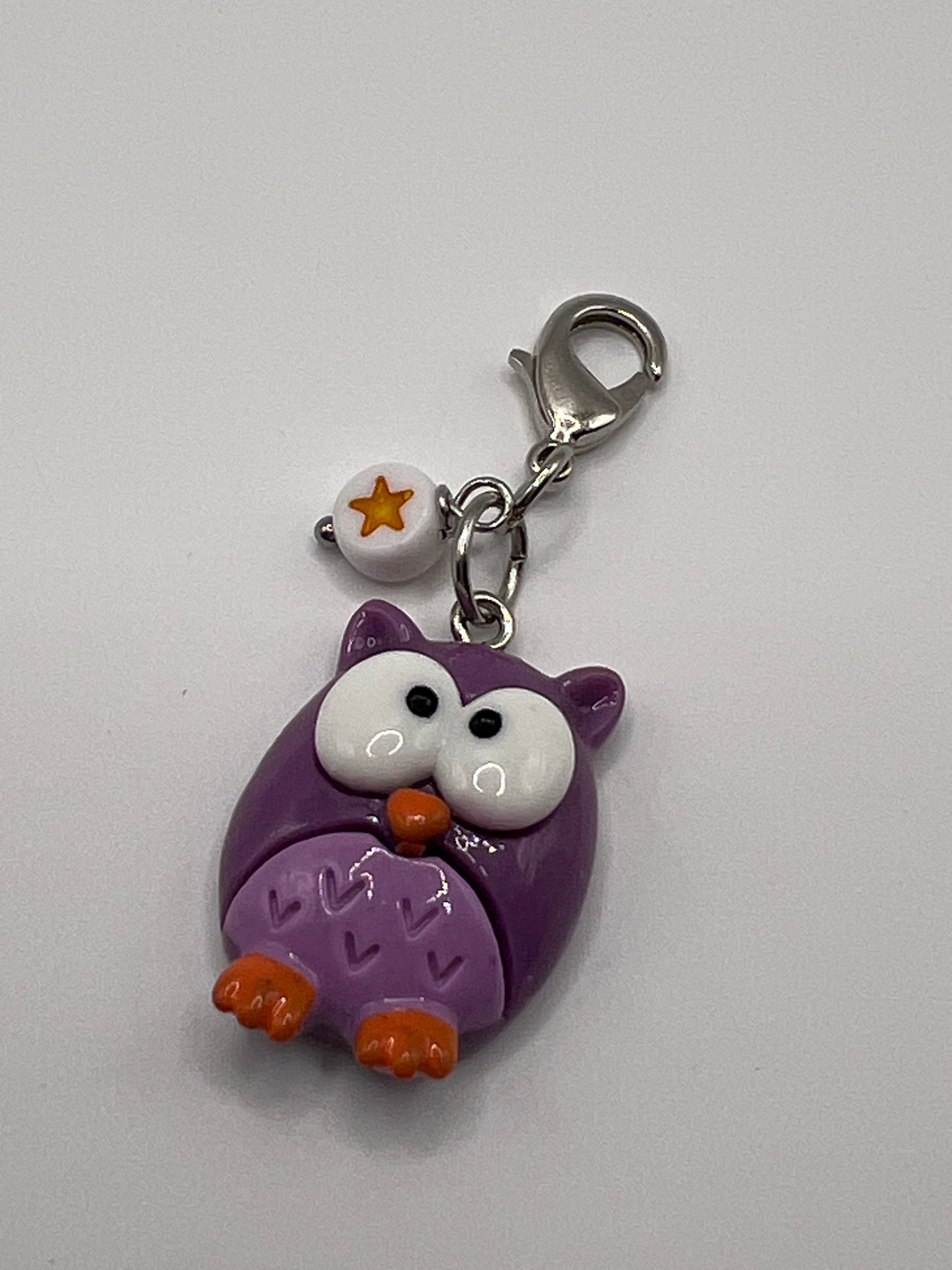 Purple Owl with Star Zipper Pull
