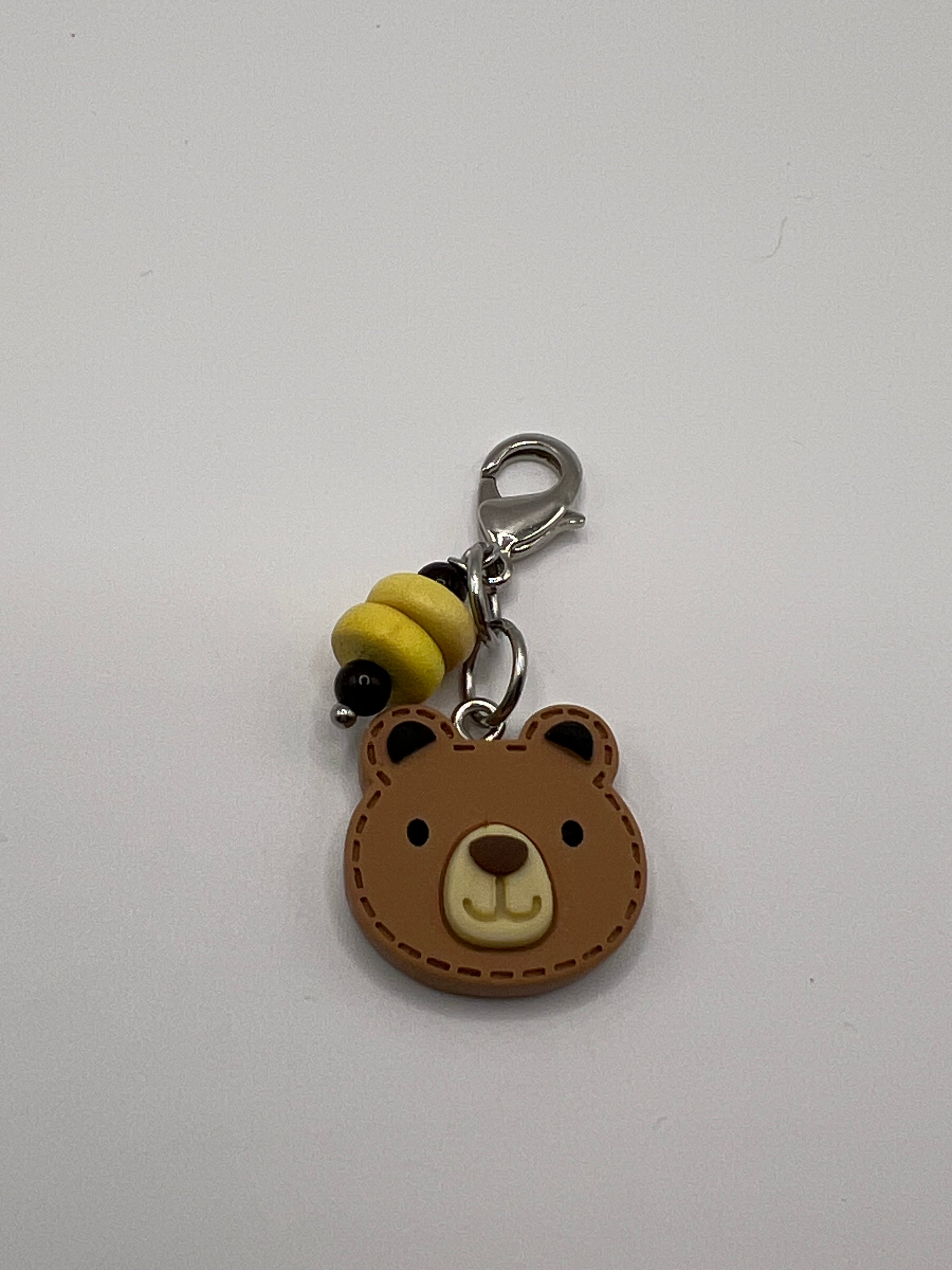 Bear with Bead Zipper Pull