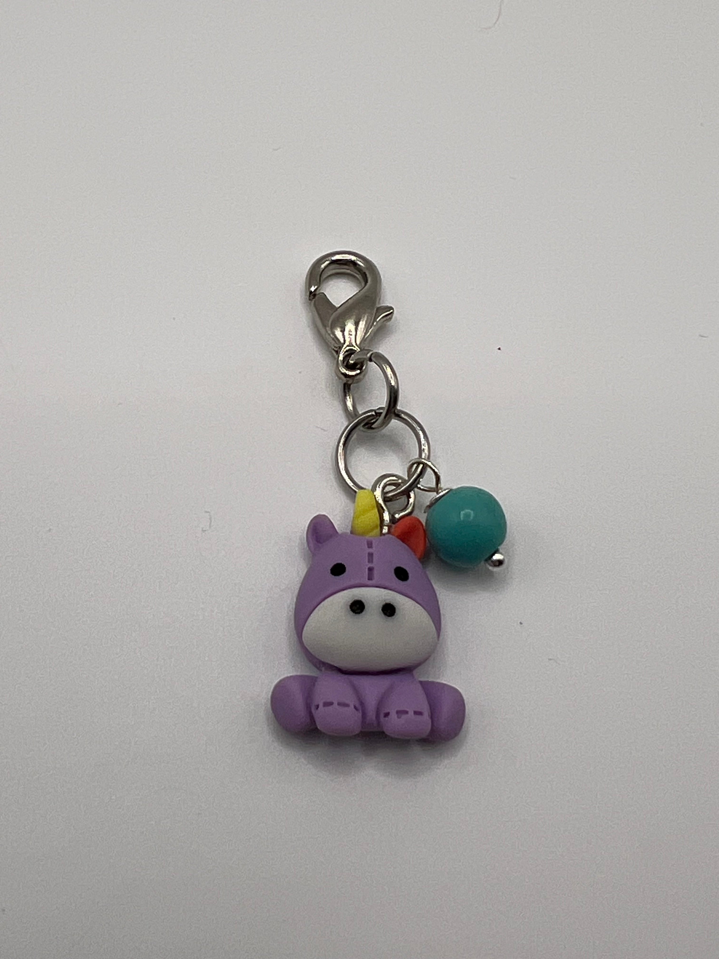 Purple Unicorn Zipper Pull