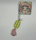 Pink Christmas Tree with Bow and Crystal Star - Scissor Charm/Zipper Pull