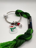Snowman with White Bead and Jingle Bell - Floss Ring