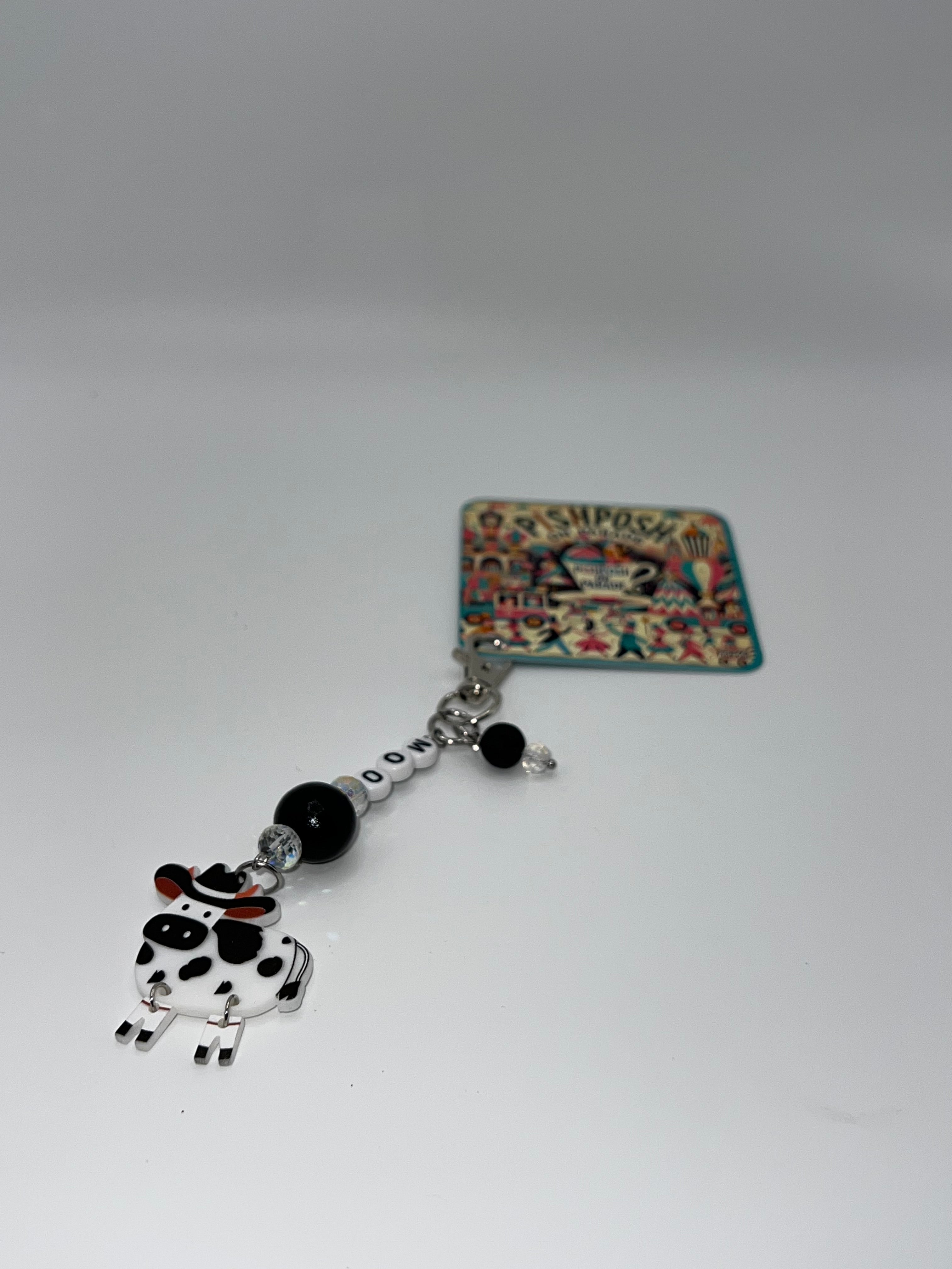 Cow with Hat and Moo - Scissor Charm/Zipper Bag Pull