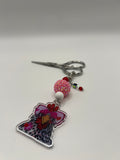 Sassy Sunglass wearing Chicken - Scissor Charm/Bag Zipper Pull