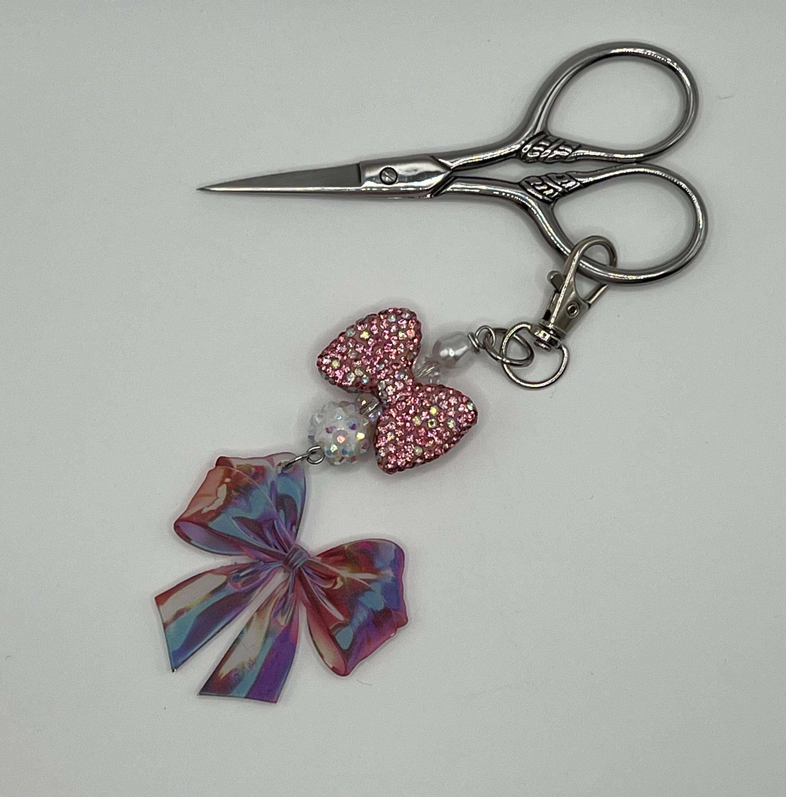 Pink Bows - Scissor Charm/Bag Zipper Pull