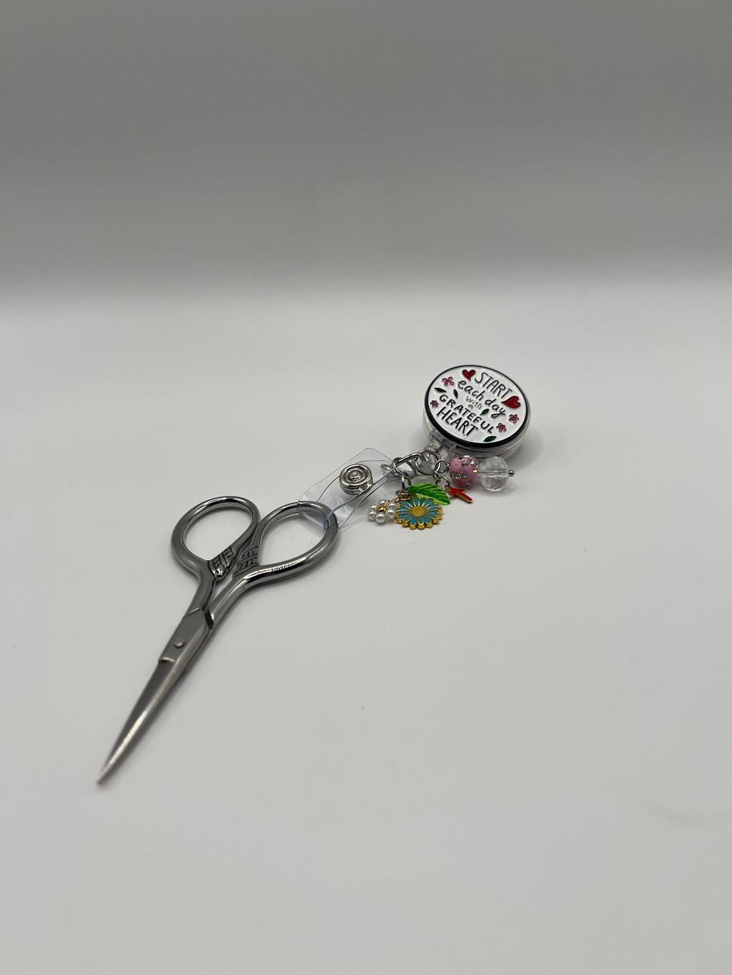 Start Each Day - Scissor Badge Reel