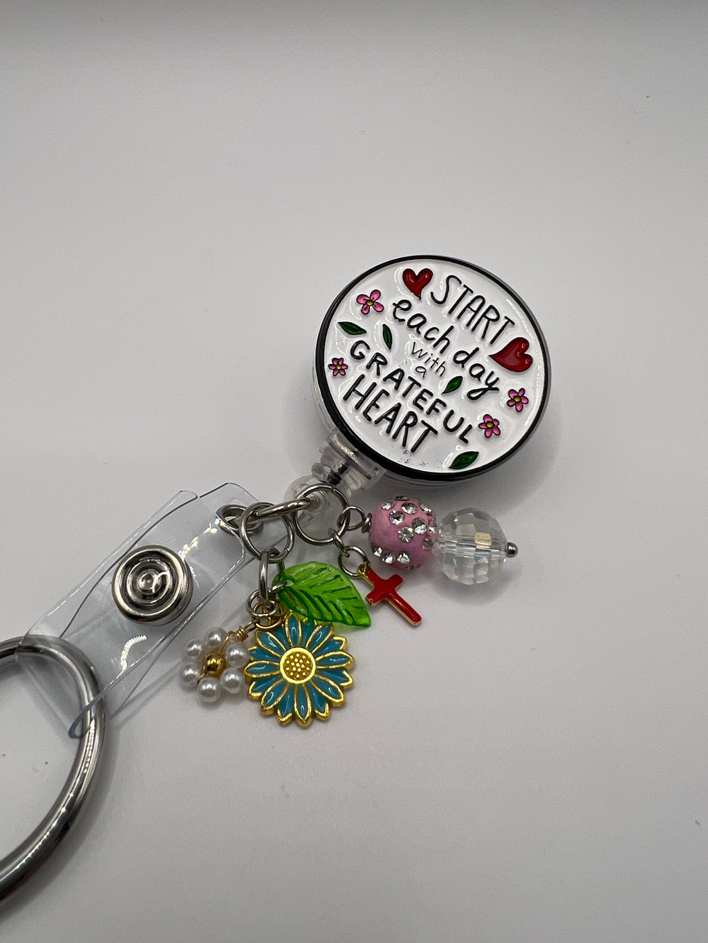 Start Each Day - Scissor Badge Reel