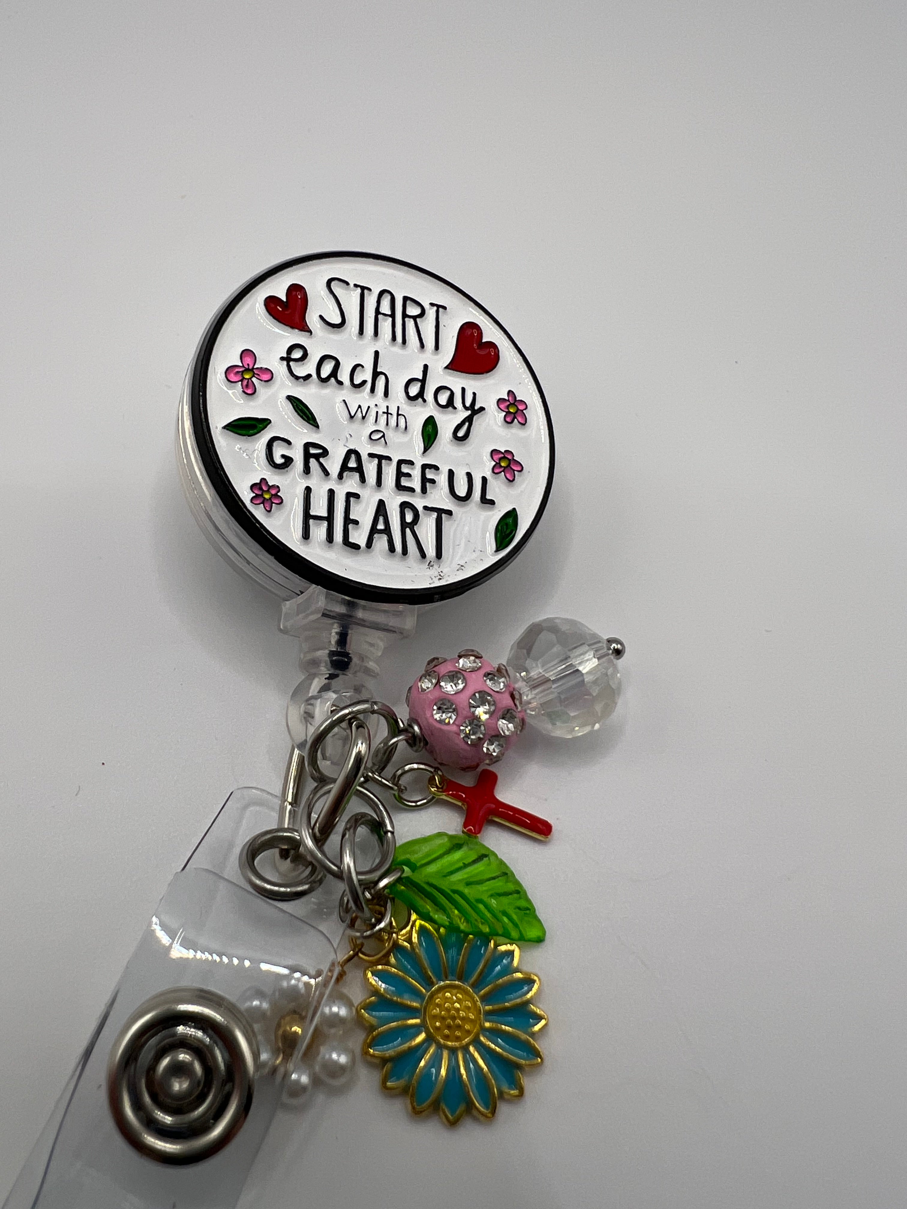 Start Each Day - Scissor Badge Reel