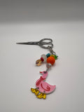 Pink Duck with Beads - Scissor Charm/Zipper Bag Pull