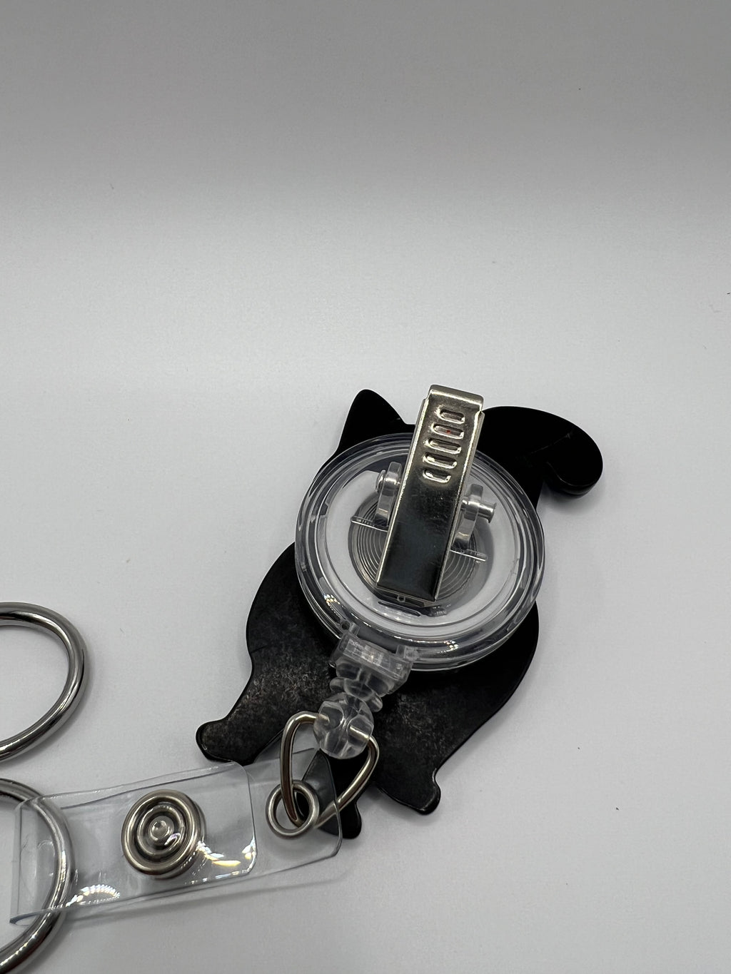 Blue and White Cat - Scissor Badge Reel