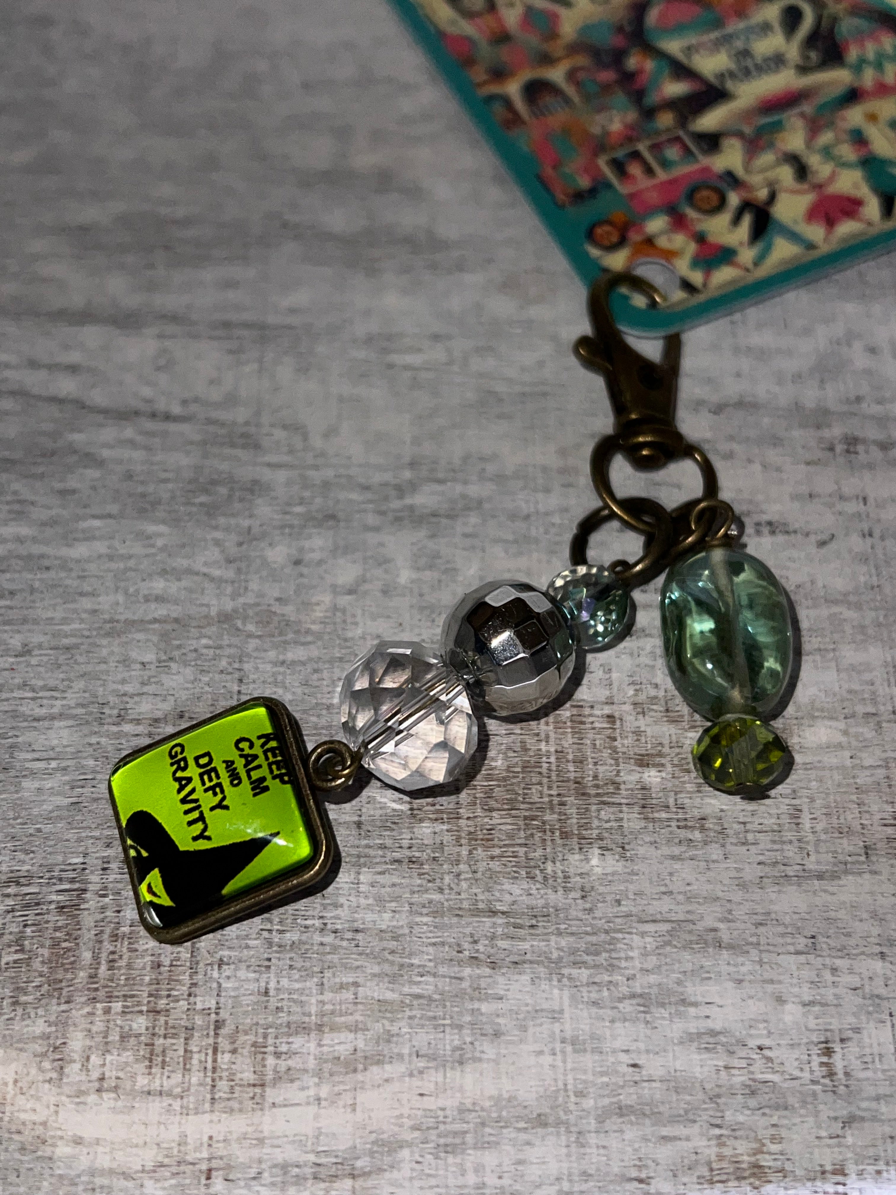 Keep Calm and Defy Gravity - Scissor Charm/Zipper Bag Pull