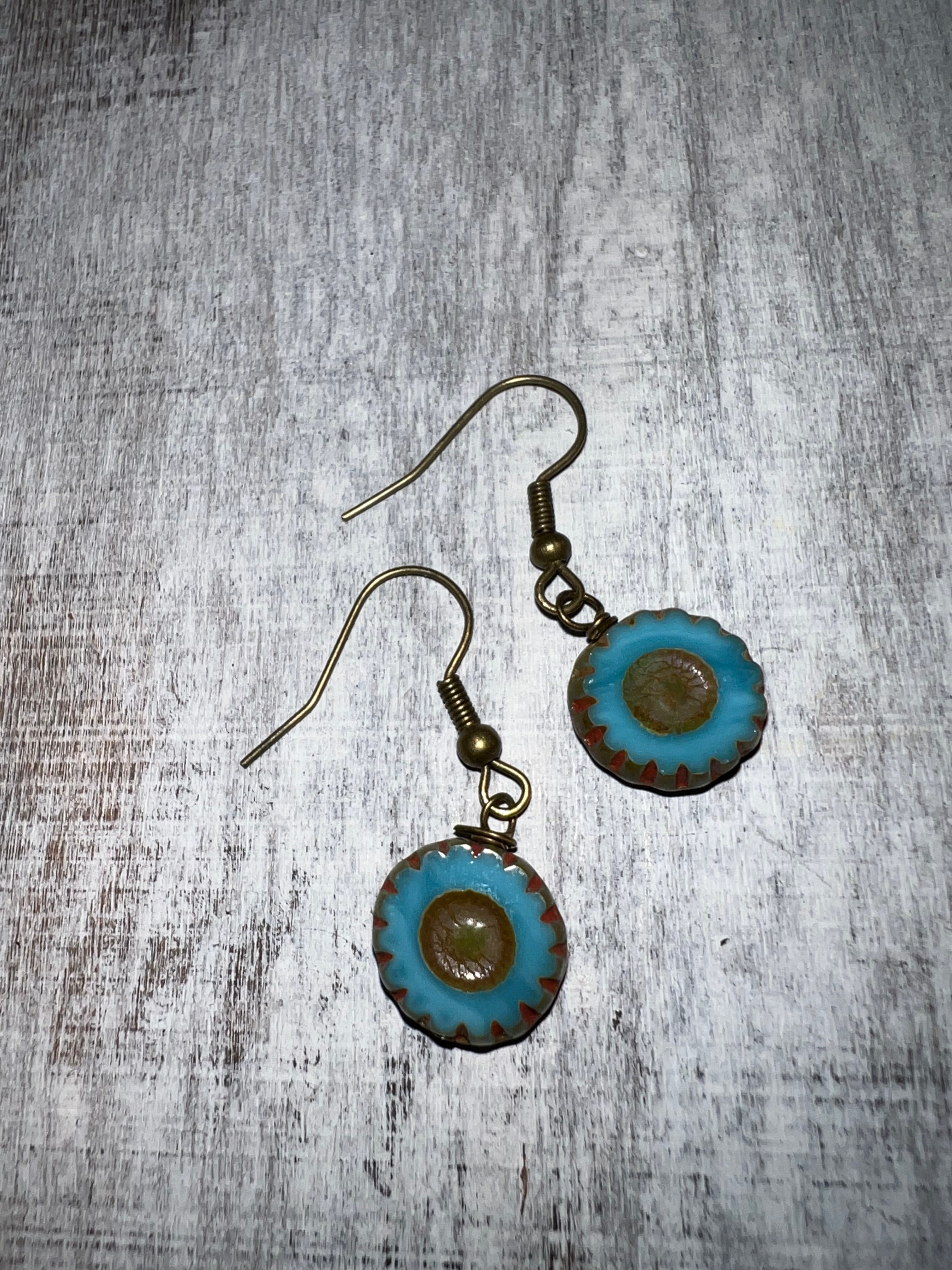 Blue Daisy Earrings