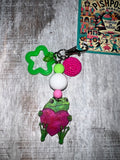 Frog with Heart and Green Star Charm - Scissor Charm/Zipper Bag Pull