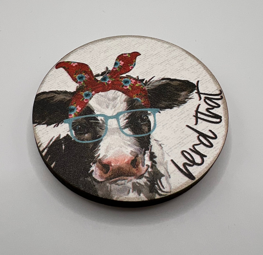 Black Cow with Red Bow - Needle Minder