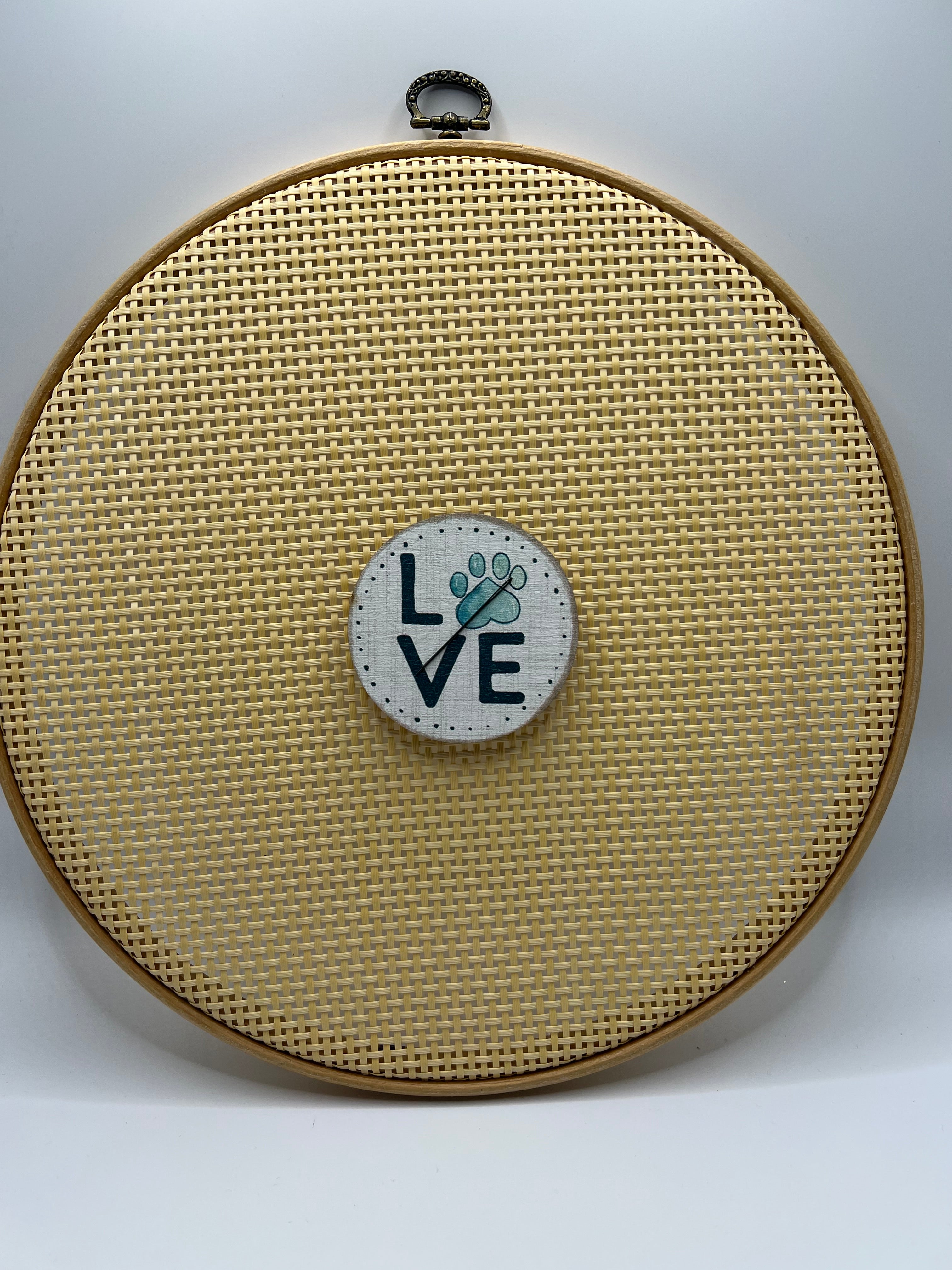 Love with Paw Print Teal - Needle Minder