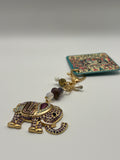 Purple Rhinestone Elephant - Scissor Charm/Zipper Bag Pull