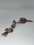Purple Rhinestone Puppy - Scissor Charm/Zipper Bag Pull