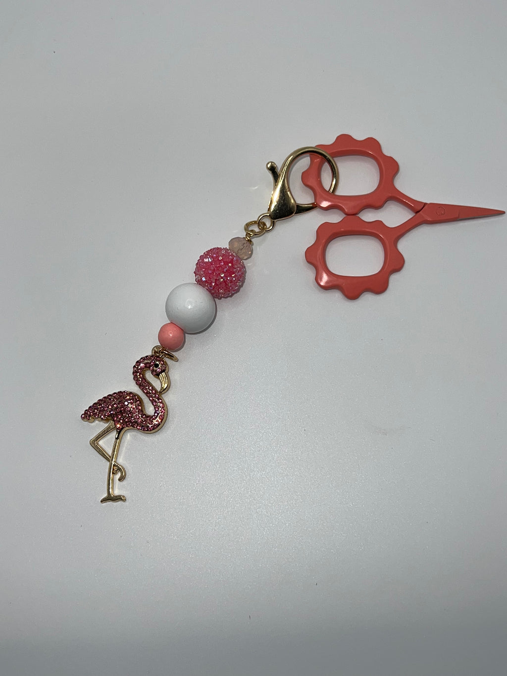 Flamingo Rhinestone - Scissor Charm/Zipper Bag Pull