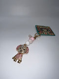Light Pink Rhinestone Puppy - Scissor Charm/Zipper Bag Pull