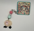 Cream Sheep with Beads - Scissor Charm/Zipper Bag Pull