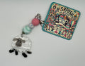 White Sheep with Beads - Scissor Charm/Zipper Bag Pull