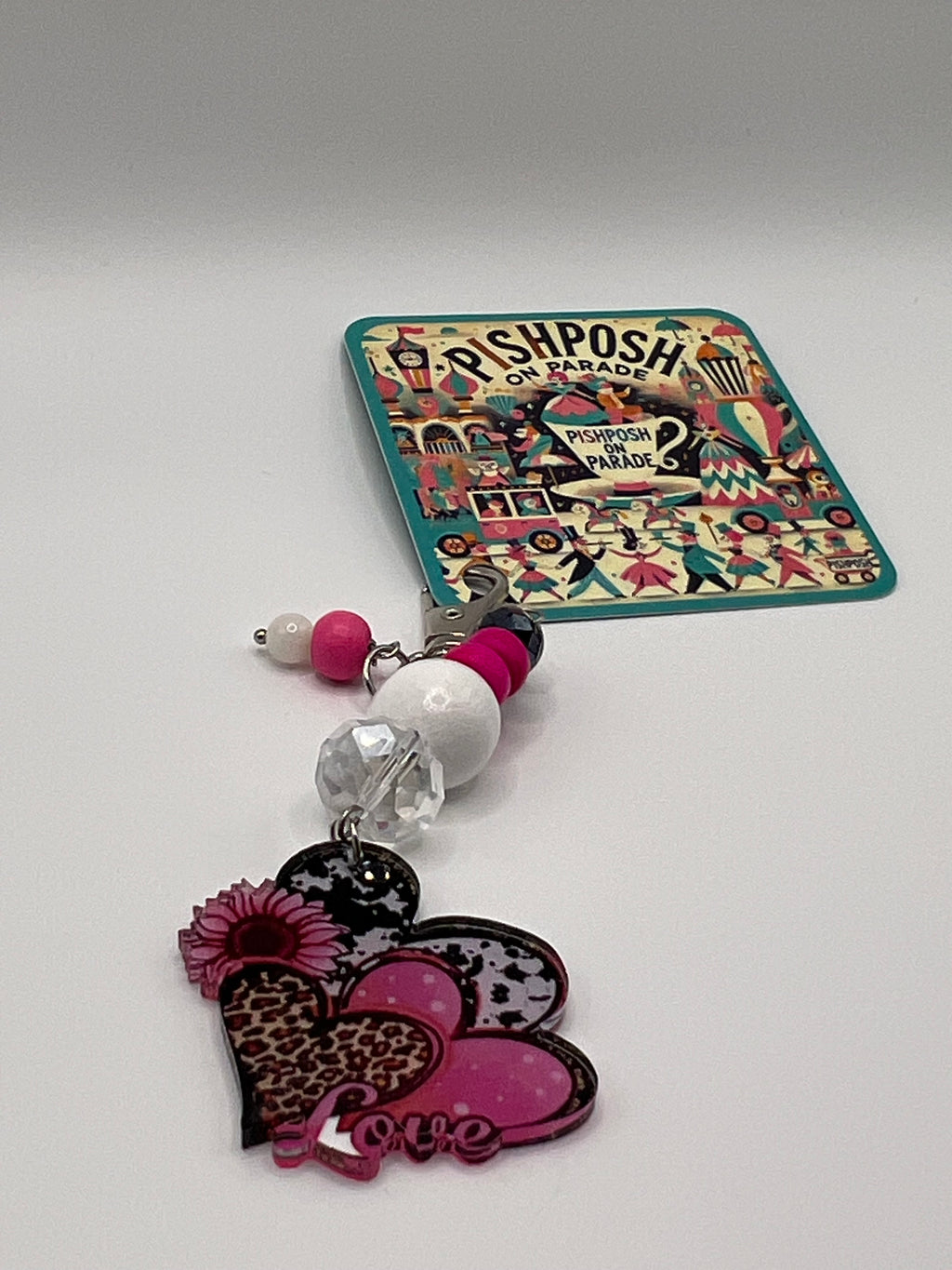 Heart Animal Print - Scissor Charm/Zipper Bag Pull