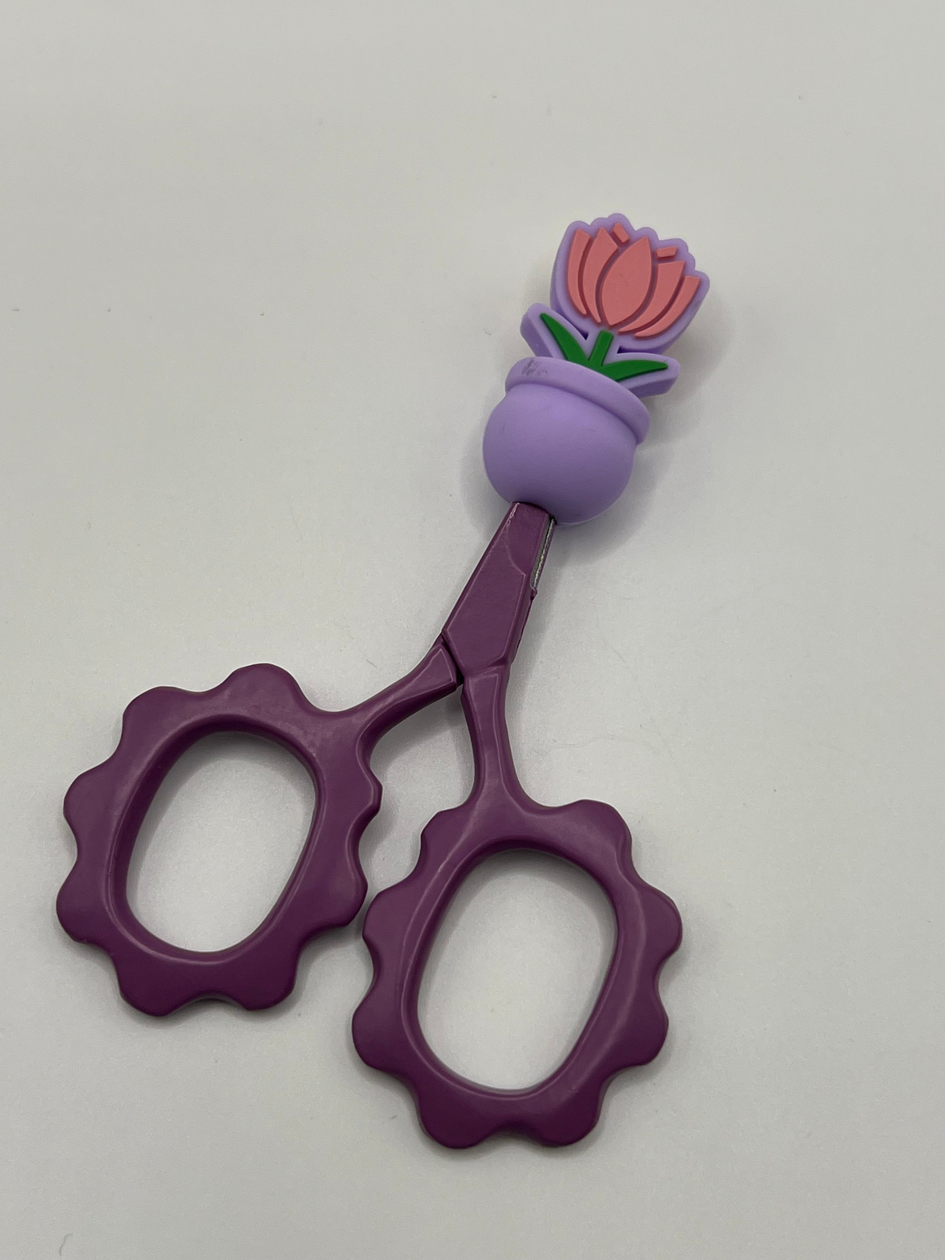 Pink Tulip in Purple Pot - Scissor Tip Protector (scissors not included)