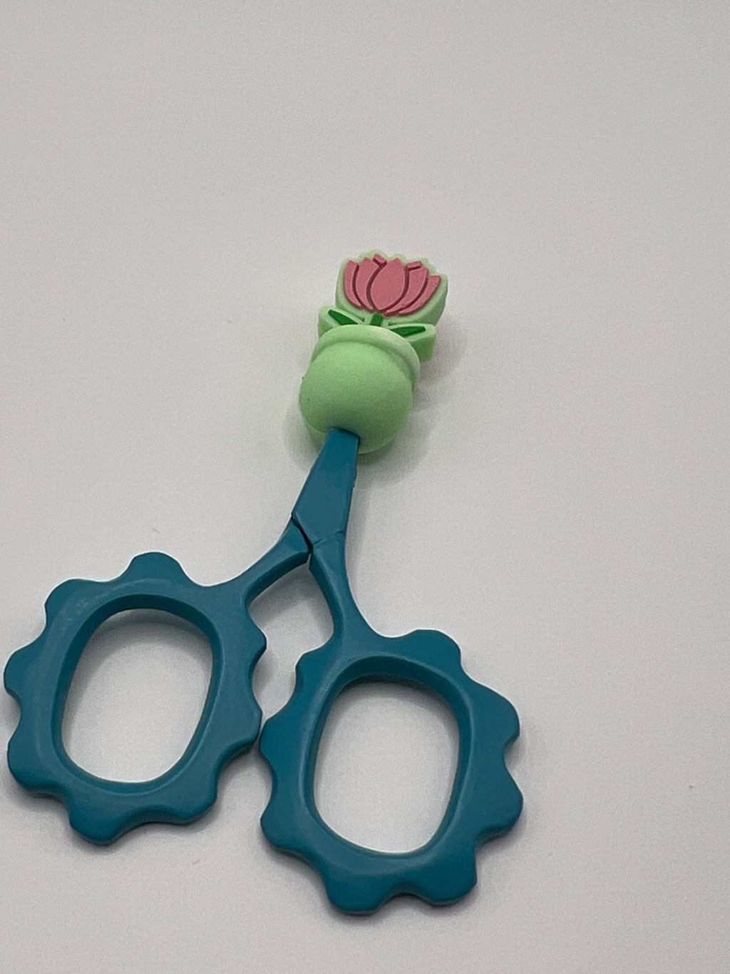 Pink Tulip in Mint Pot - Scissor Tip Protector (scissors not included)