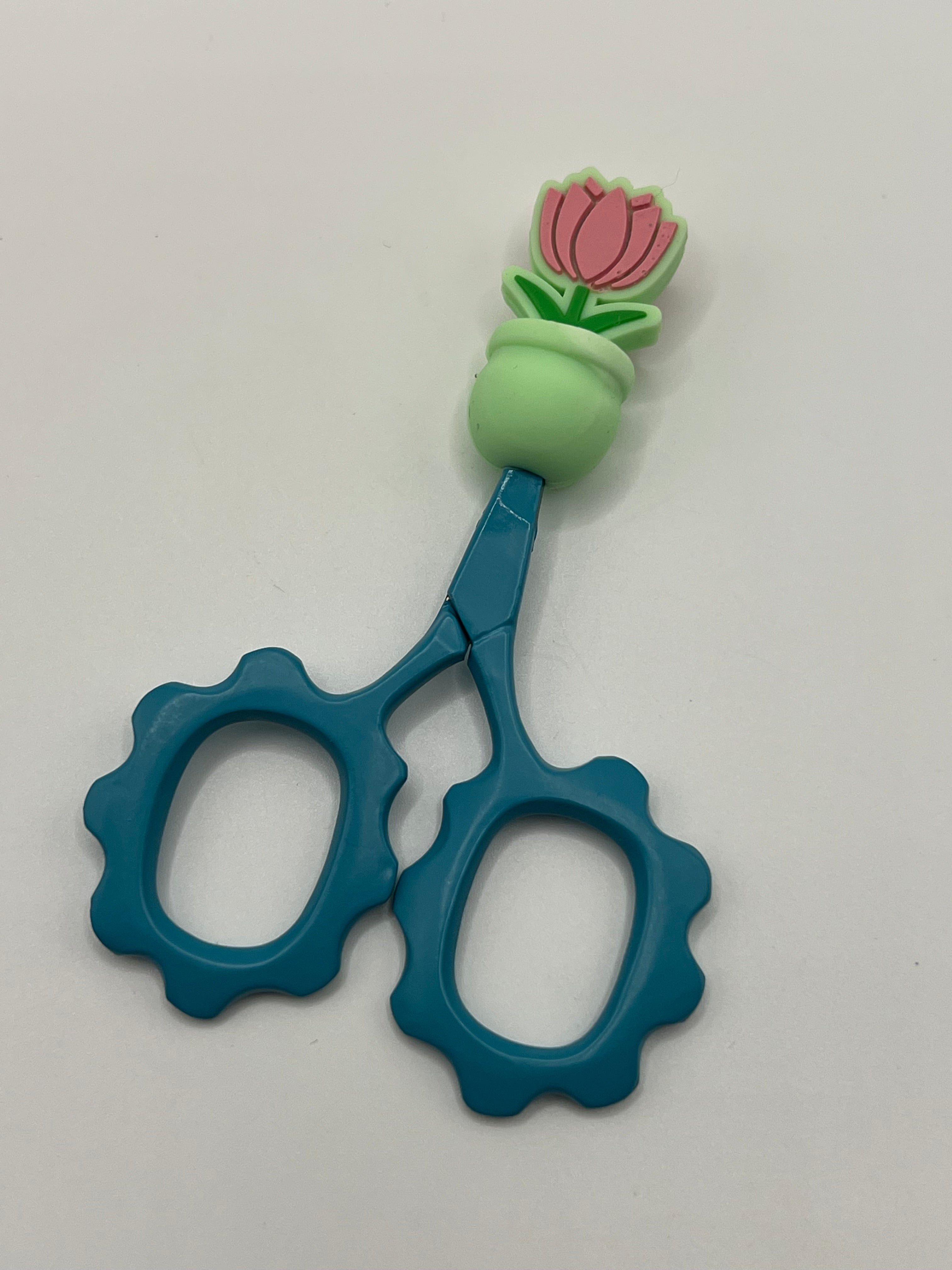 Pink Tulip in Mint Pot - Scissor Tip Protector (scissors not included)