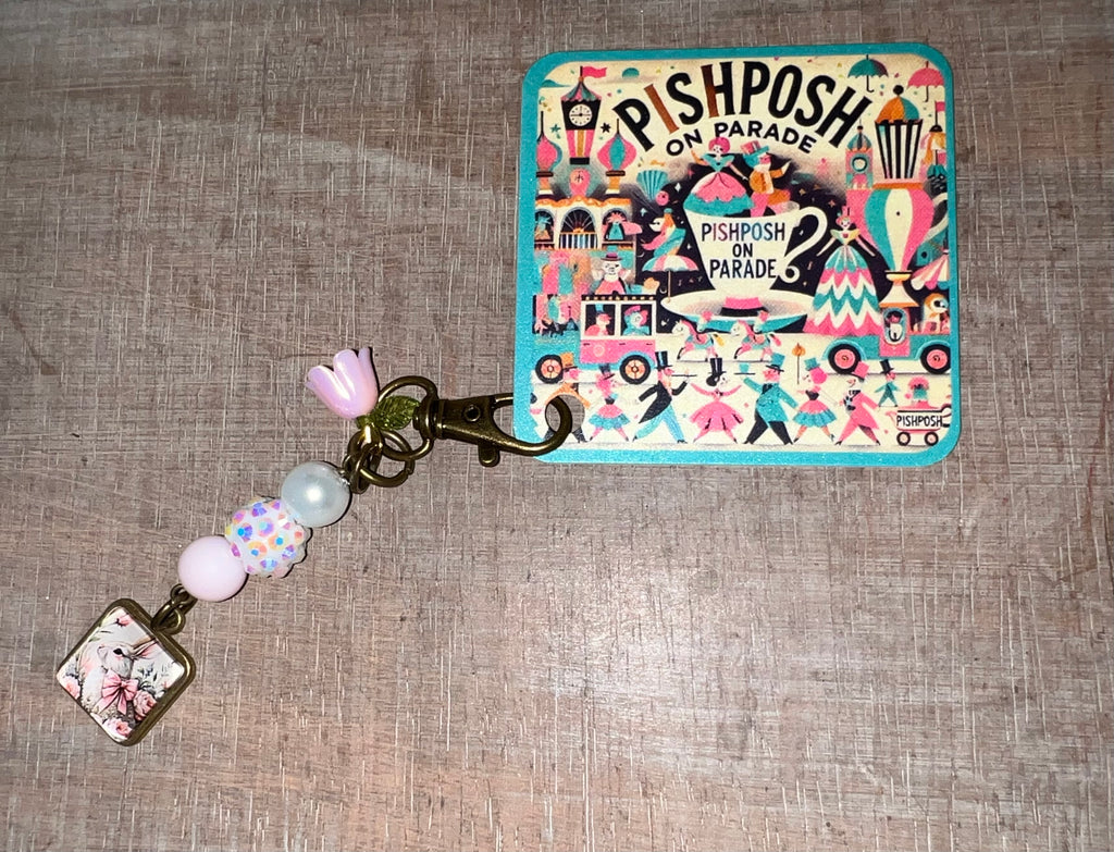 Bunny with Bow - Scissor Charm/Zipper Bag Pull