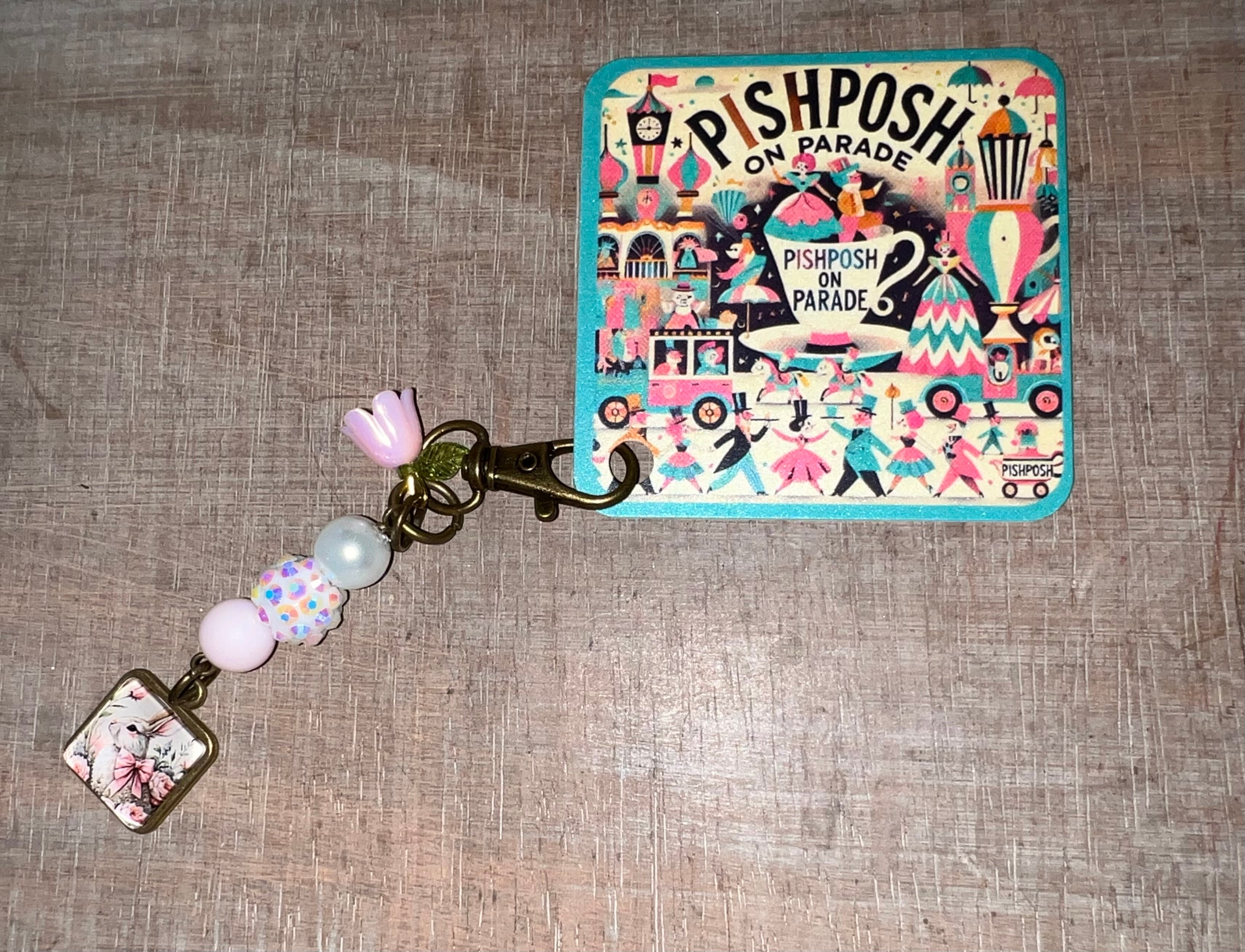Bunny with Bow - Scissor Charm/Zipper Bag Pull