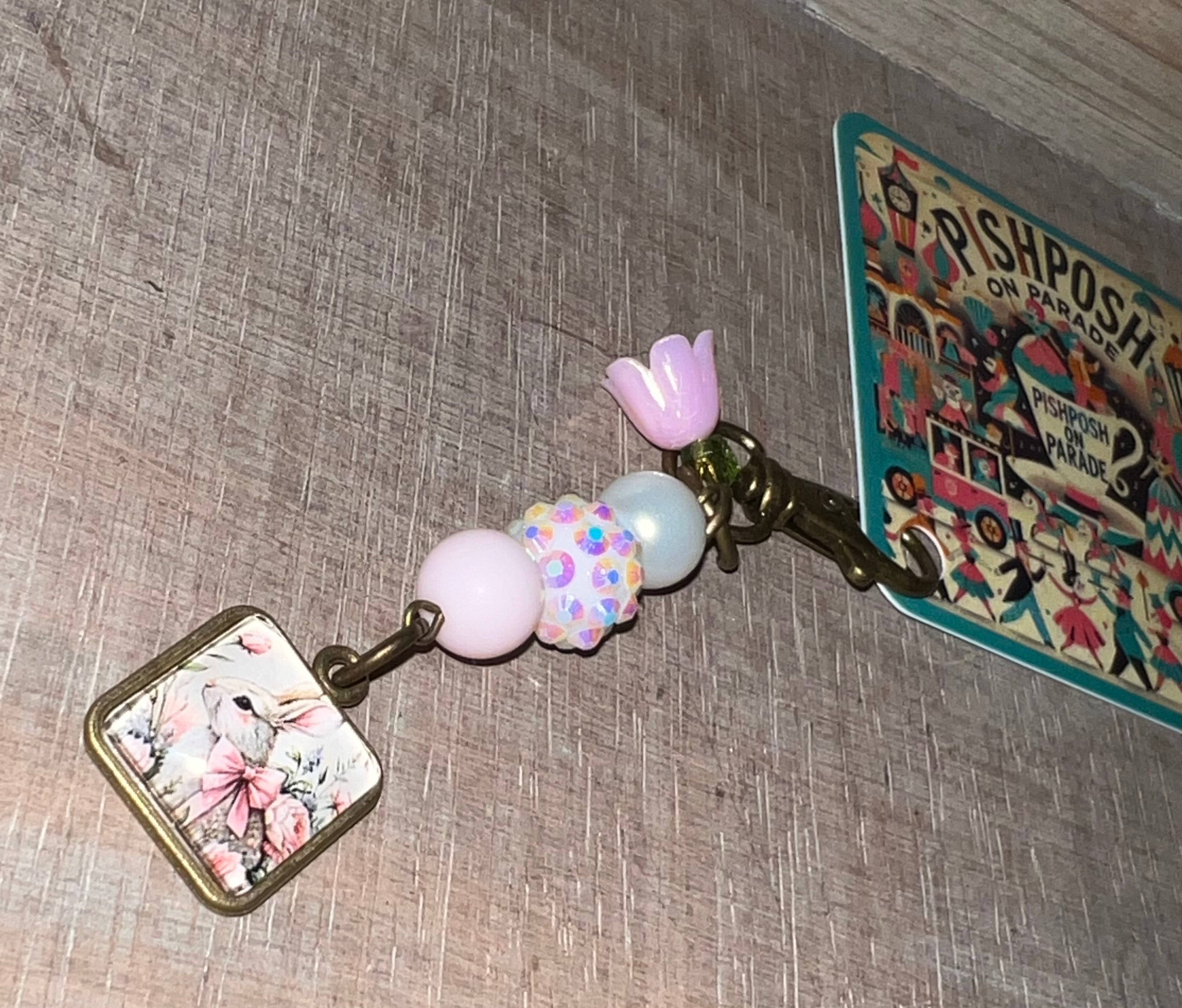 Bunny with Bow - Scissor Charm/Zipper Bag Pull