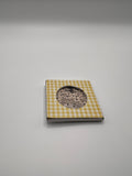 Yellow Gingham Needle Minder ( cross stitch not included)