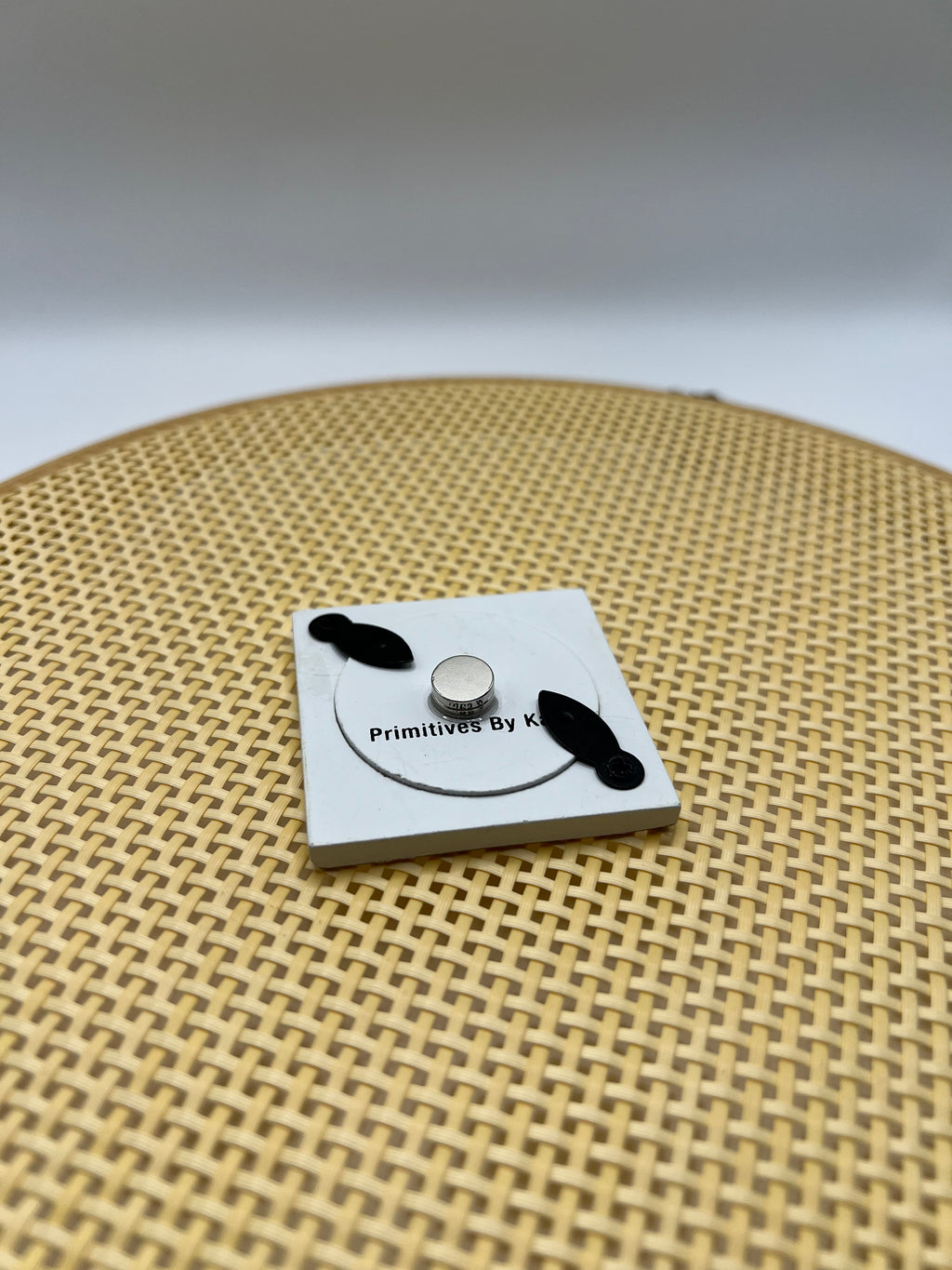 Yellow Gingham Needle Minder ( cross stitch not included)