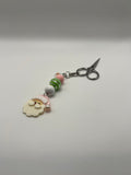 Pink Hat Santa with AB Star - Charm / Bag Zipper Pull