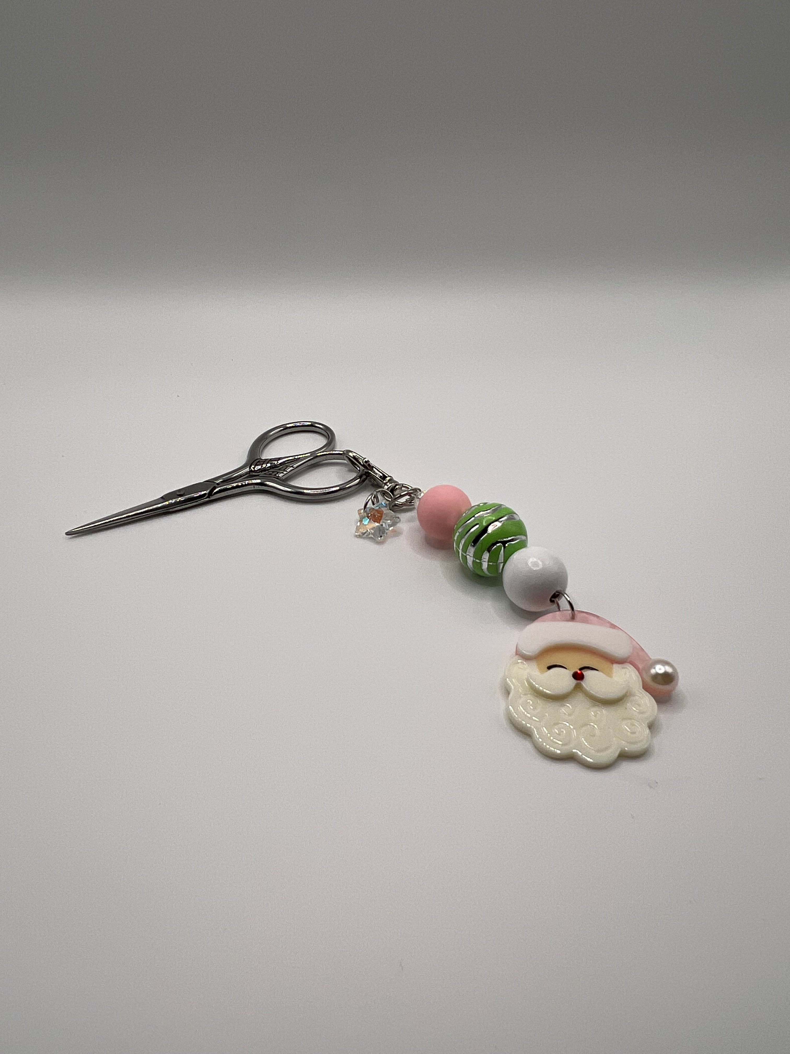 Pink Hat Santa with AB Star - Charm / Bag Zipper Pull